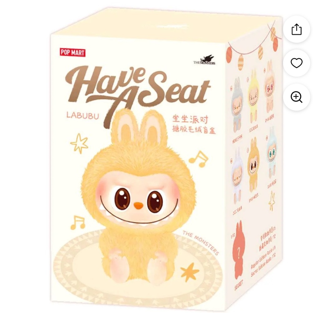 Pop Mart Labubu Plush Toy - have a seat